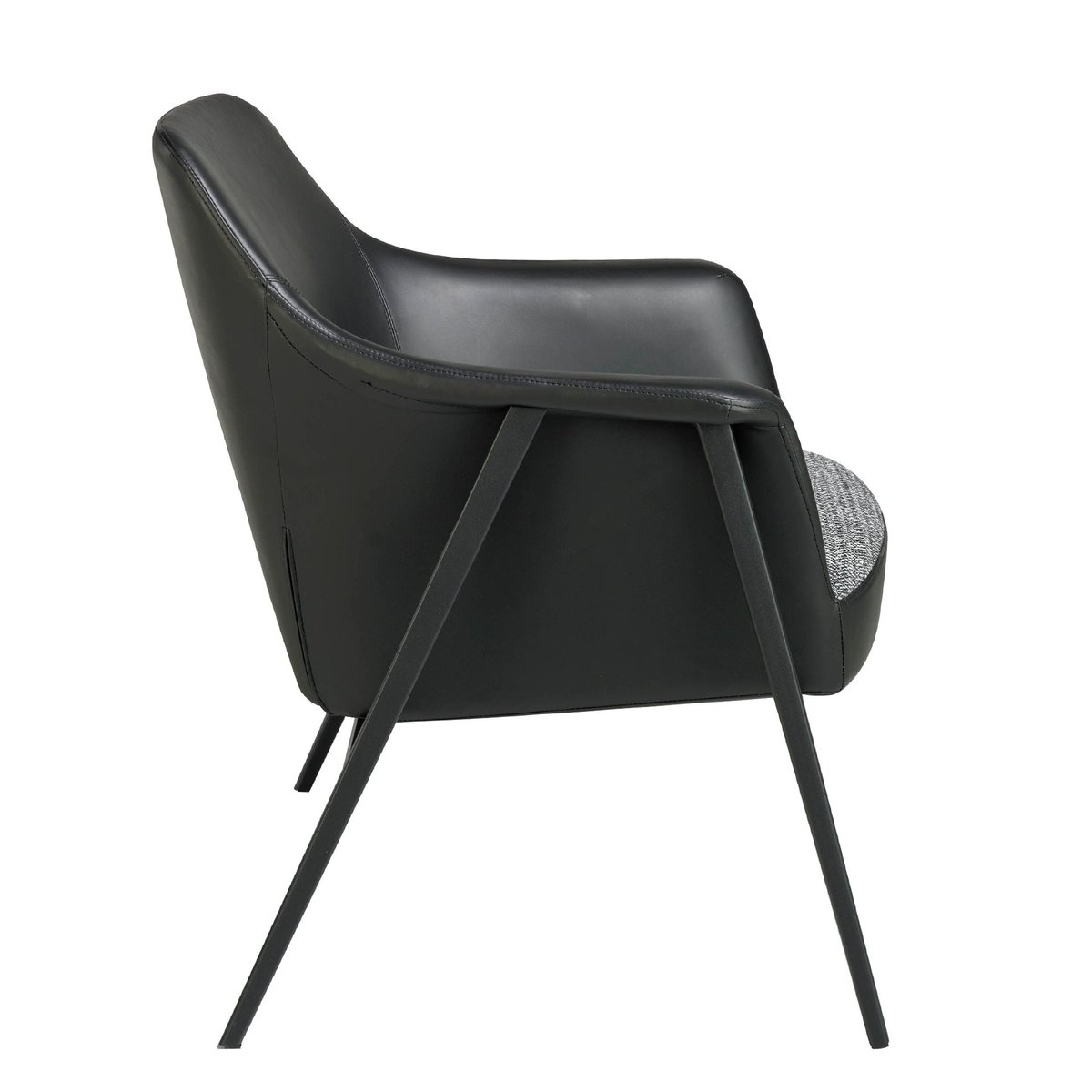 Fauteuil en tissu et similicuir noir | gris, ANGEL CERDA