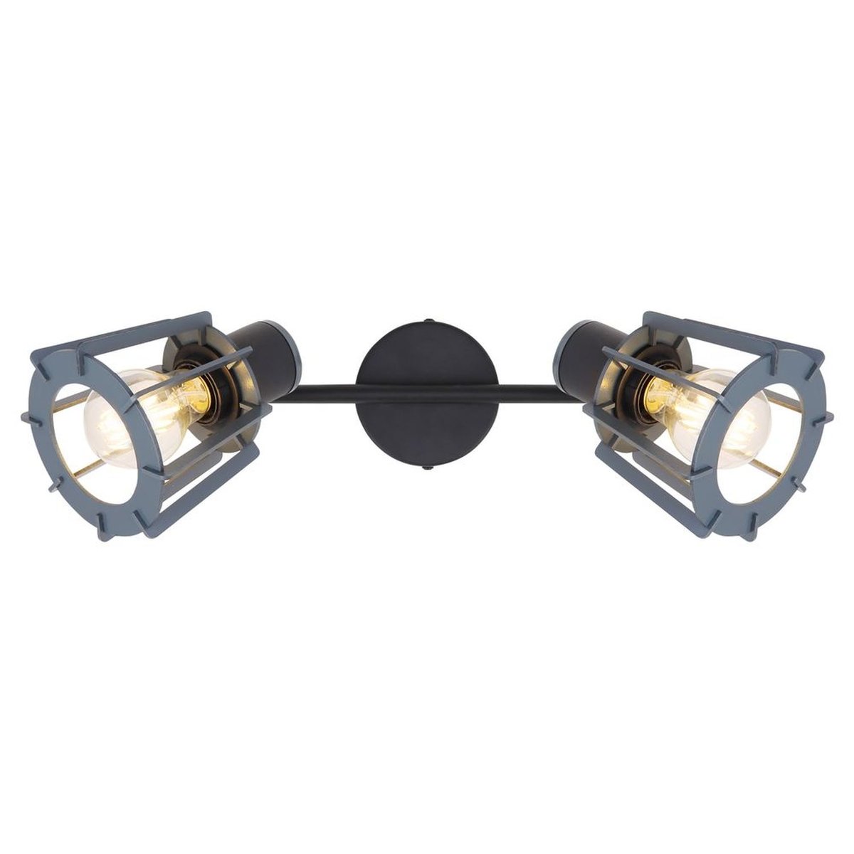 Plafonnier 2 spots design scandinave en bois BLAHA gris, GLOBO LIGHTING