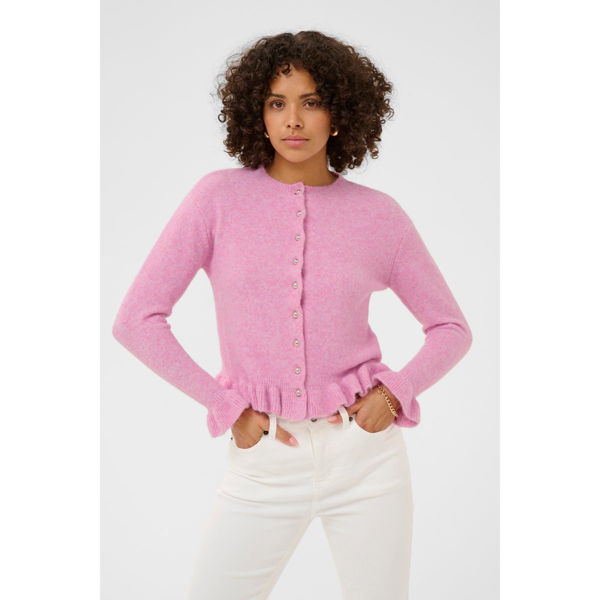 Cardigan à tricot rose pink frosting melange, KAFFE