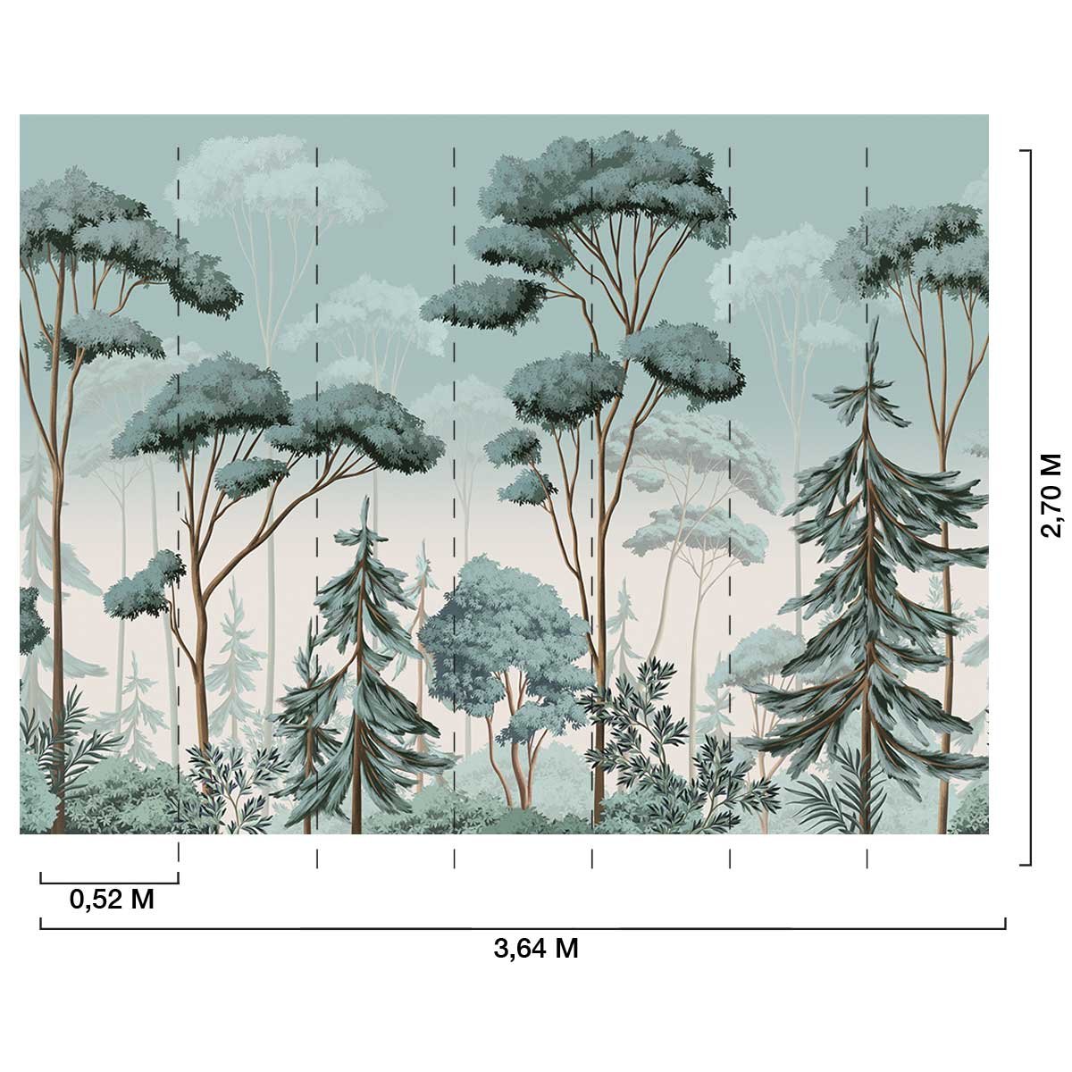 Papier peint forêt des fjords intissé, HEXOA