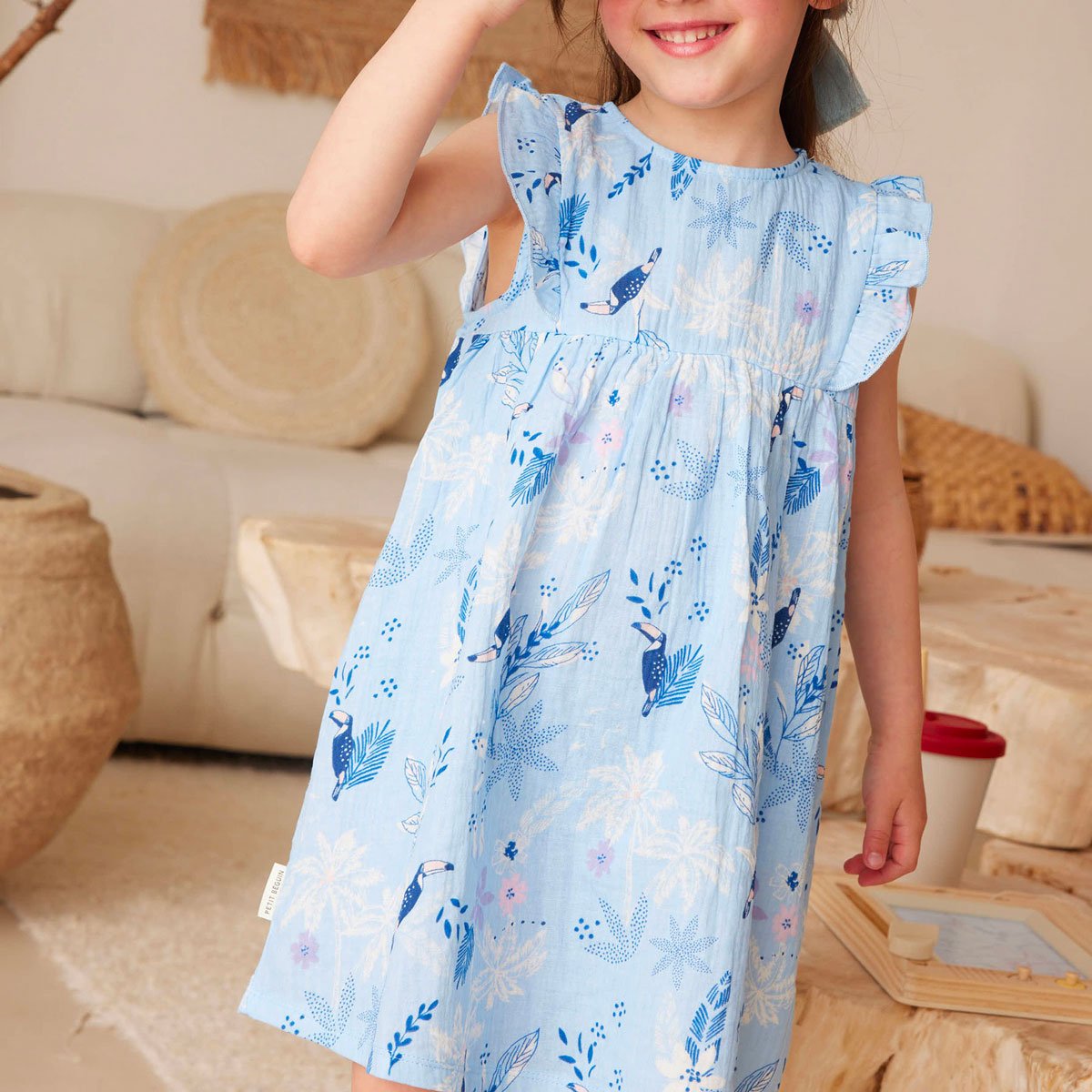 Robe bébé BELLA CHICA bleu, PETIT BEGUIN