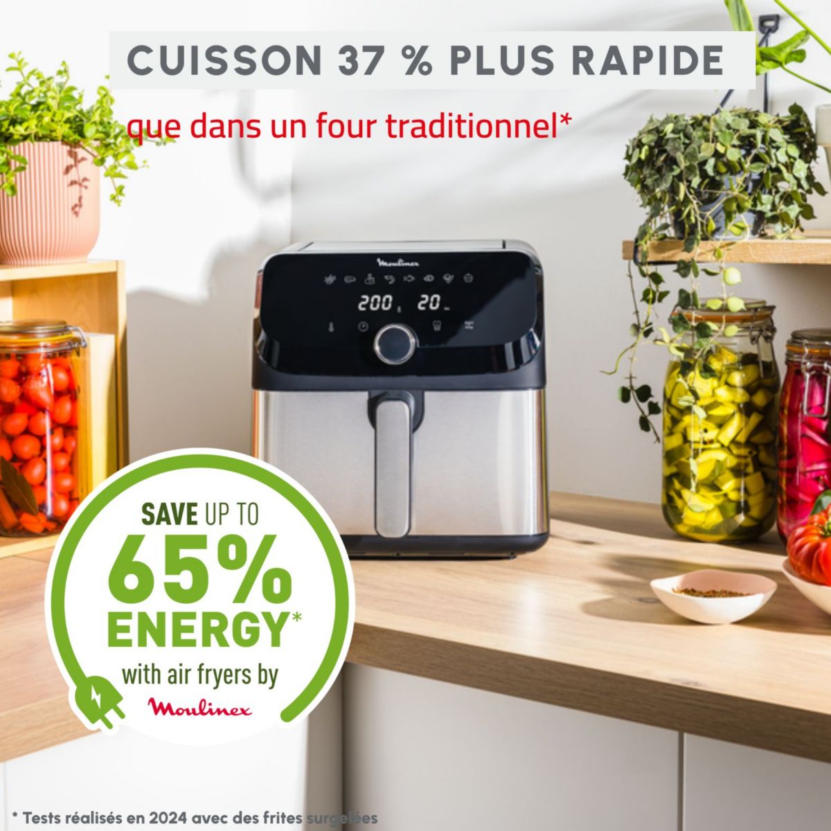 Friteuse sans huile Easy Fry XXL 7.5L EZ855D20 inox, MOULINEX
