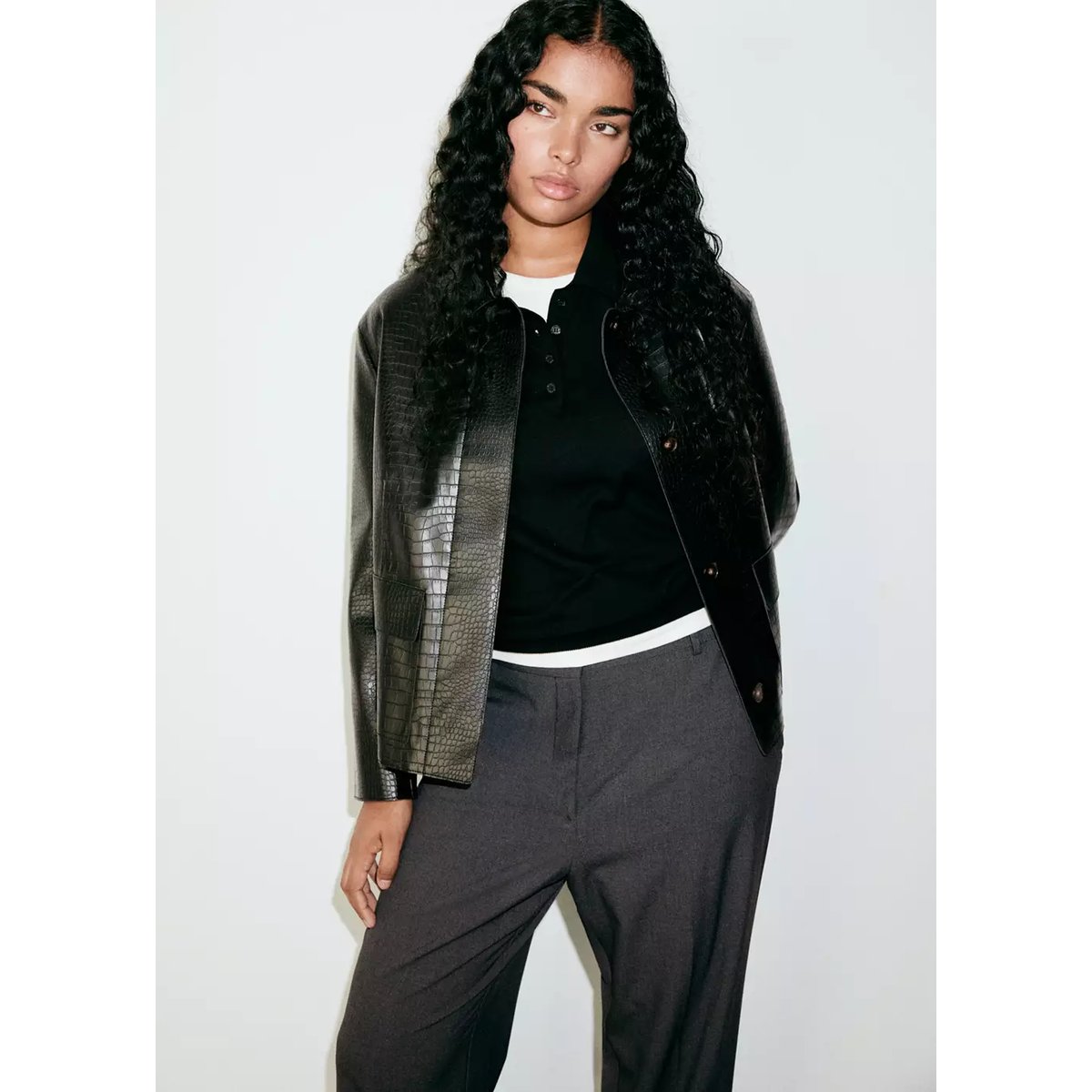 Pantalon de tailleur droit gris, MANGO