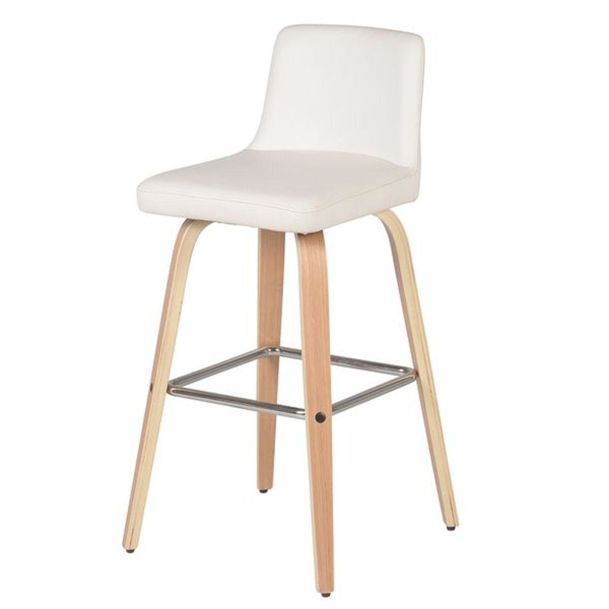 Chaise hauteur plan de travail PU et chêne naturel blanc, ZAGO