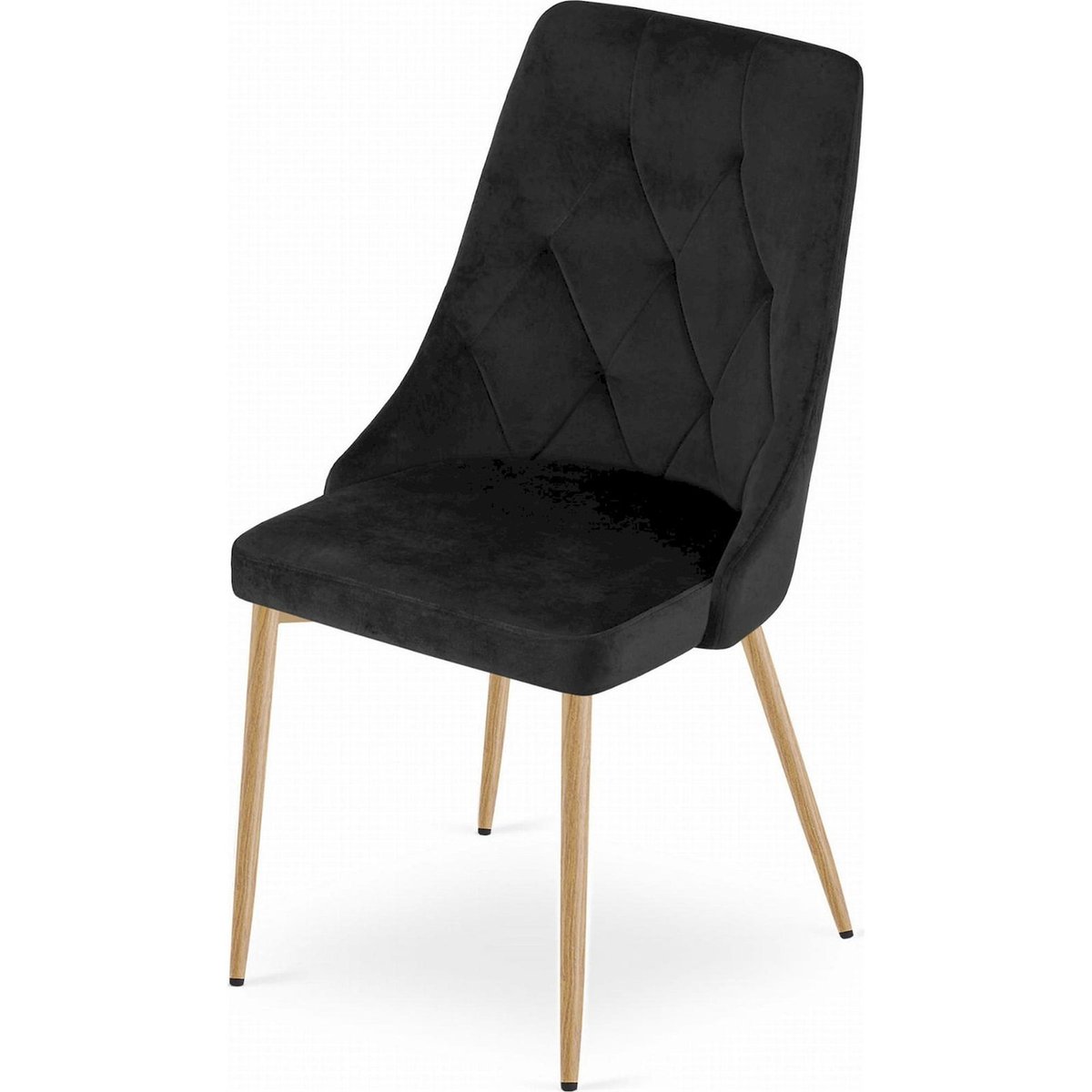 Chaise tapissée dossier matelassé IMOLA noir velours, RECOLLECTION