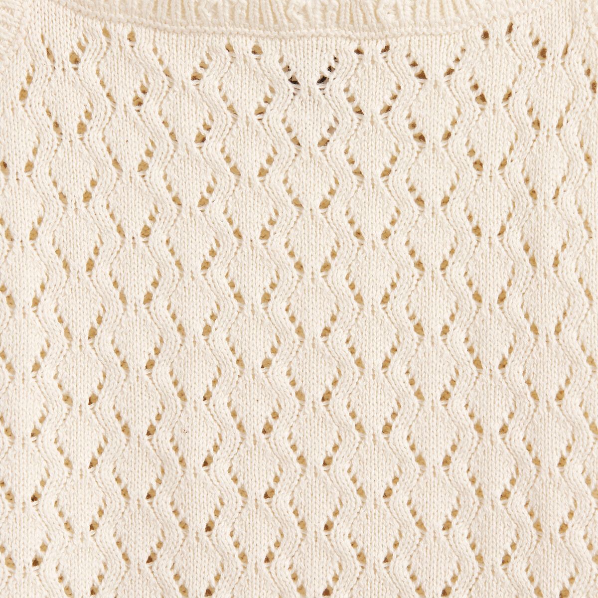 Tanktop in ajourtricot met fijne schouderbandjes ecru, LA REDOUTE COLLECTIONS