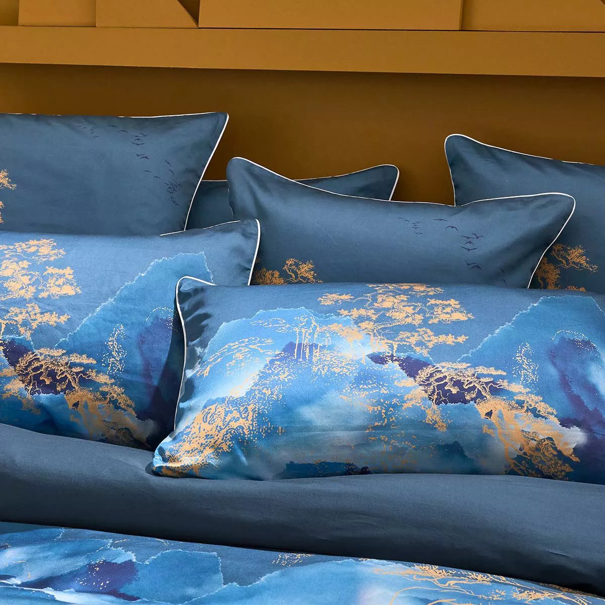 Housse de couette satin de coton FUJI nocturne, GARNIER THIEBAUT