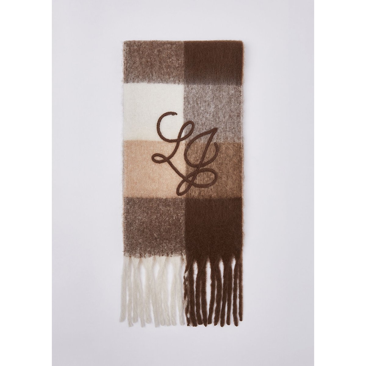 Écharpe à carreaux garzata beige, LIU JO
