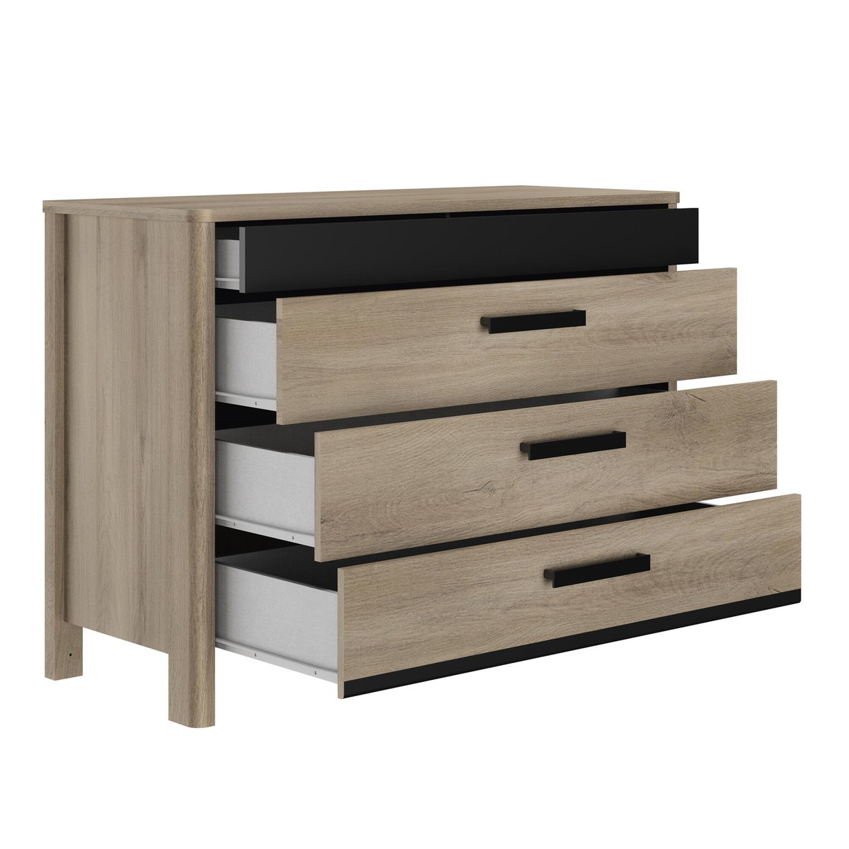 Commode 4 tiroirs avec finition laquée e beige, GAMI