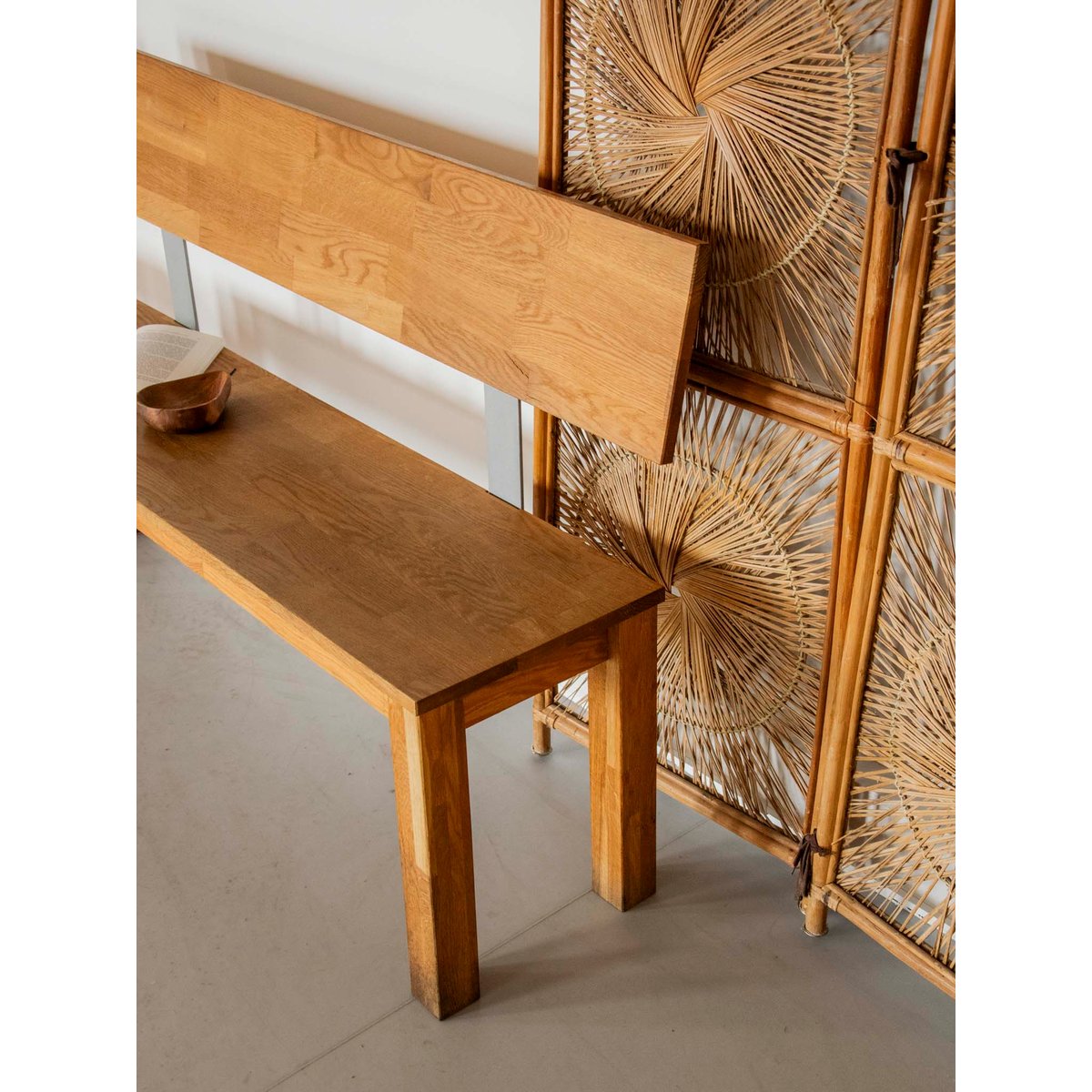 Banc en bois massif Victor N°32 - Bon état bois clair, DEBONGOUT