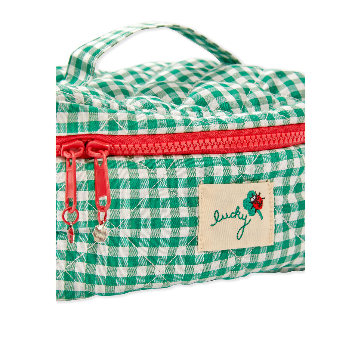 Trousse à motifs avec fermeture éclair TEE vert, ETAM