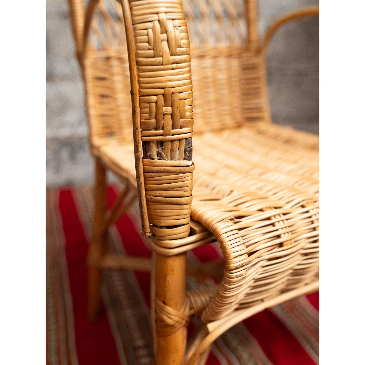 Fauteuil en rotin Ernest N°1502 - Bon état beige, DEBONGOUT
