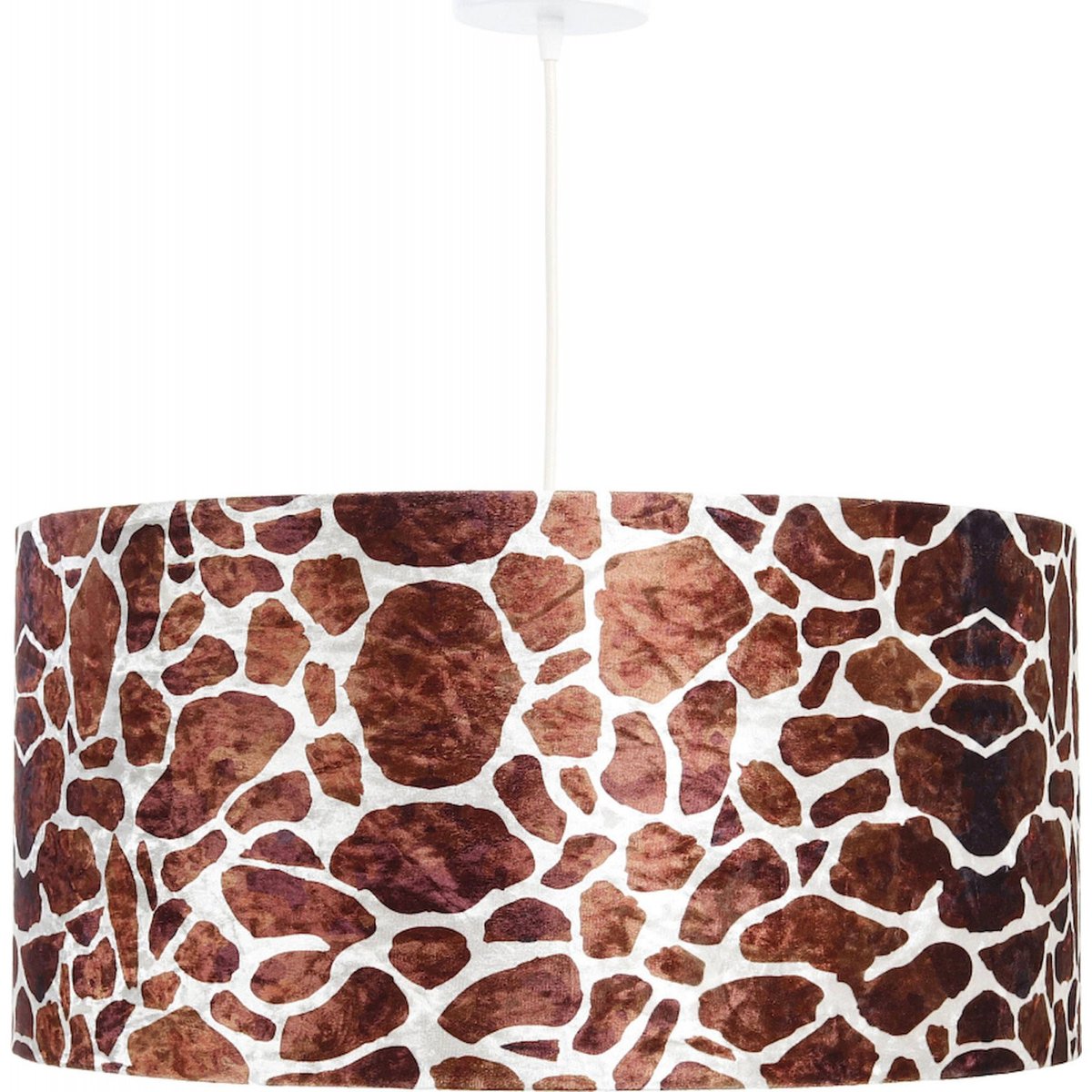Suspension GLAMOUR abat-jour velours imprimé girafe intérieur blanc, BPS KONCEPT