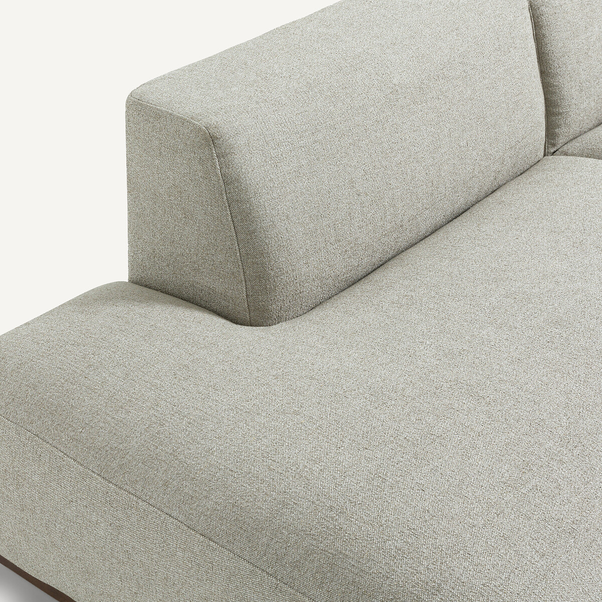 XL-Ecksofa Jacopo mit Ecke rechts, Strukturgewebe Viskose/Leinen natur, AM.PM