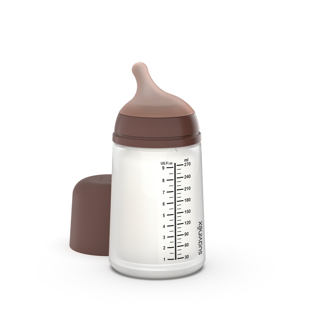 Biberon anti-colique 270 ml - débit moyen caramel, SUAVINEX