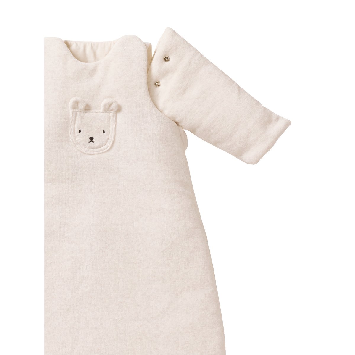 Gigoteuse velours manches amovibles` beige chiné, VERTBAUDET