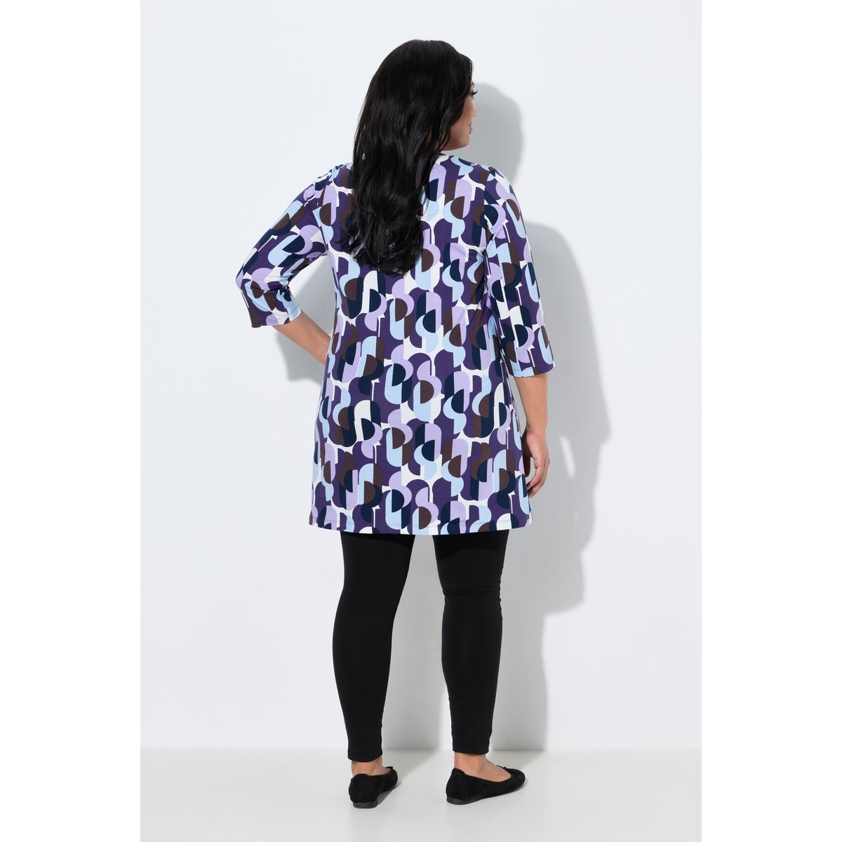 T-shirt long prune foncé, ULLA POPKEN