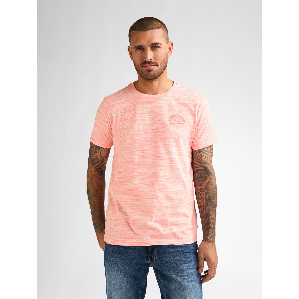 T-shirt à logo quasar rose fiery coral, PETROL INDUSTRIES