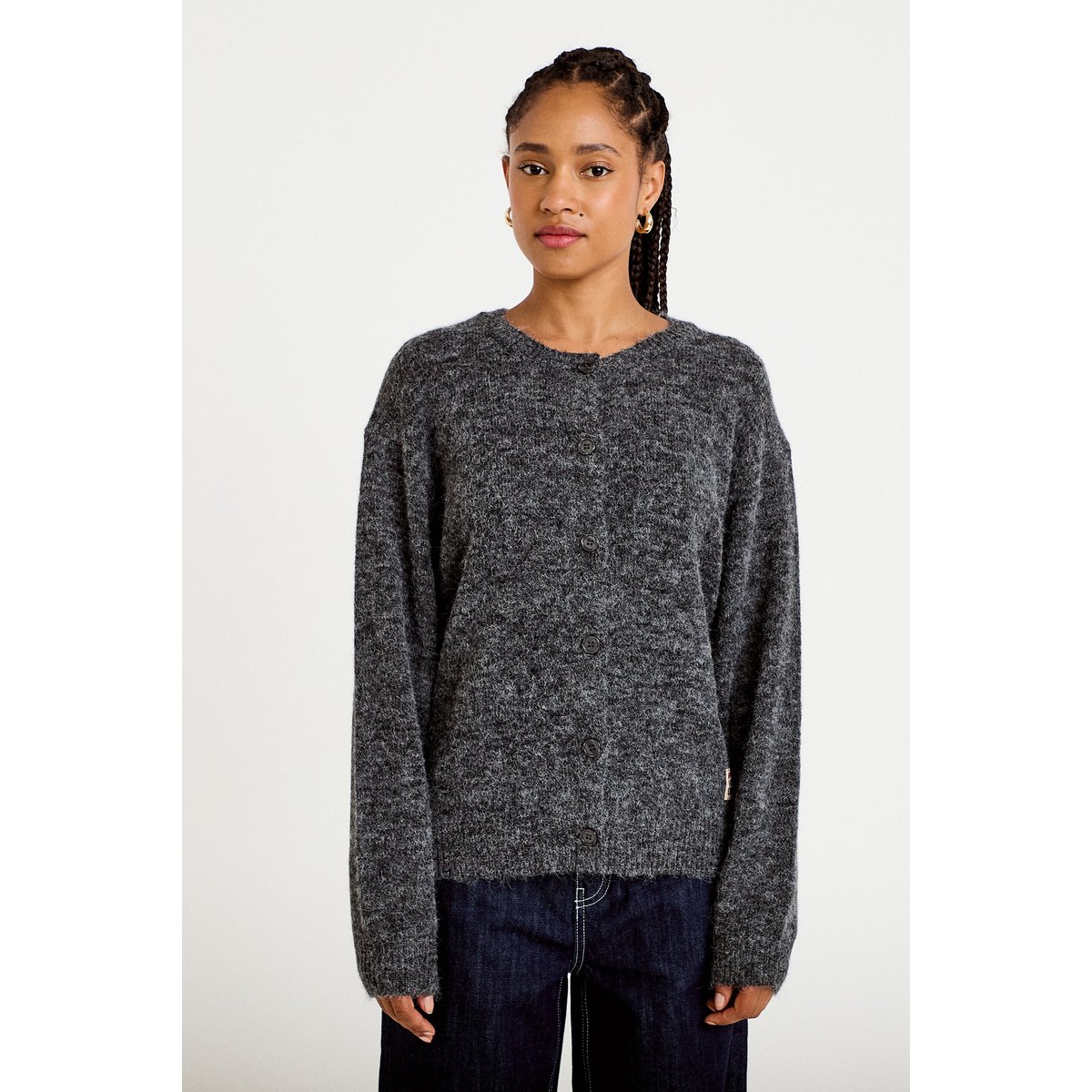 Gilet ample manches longues gris foncé, CACHE CACHE