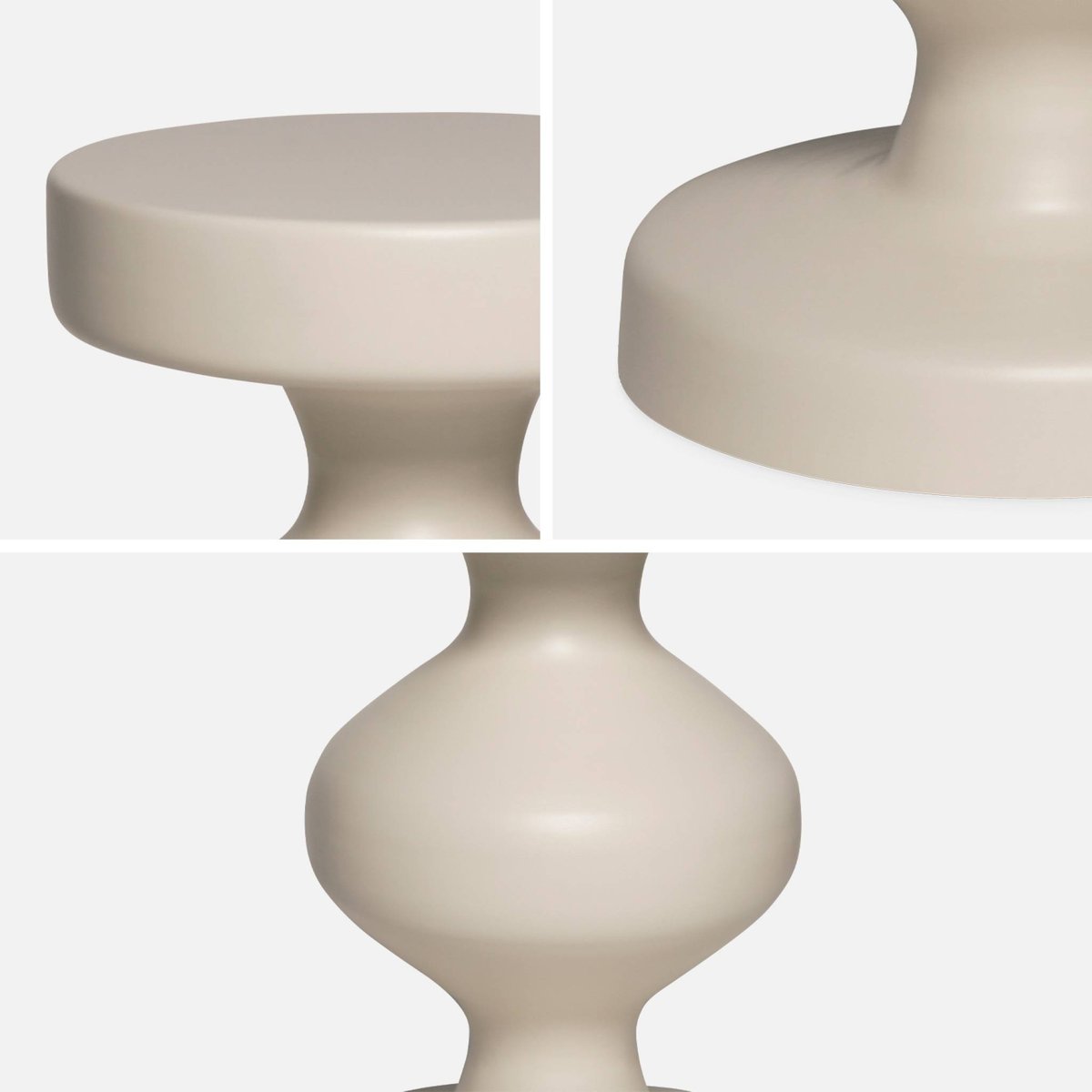 Table d'appoint, bout de canapé, table de chevet métal Ø29,5 x H48,5cm HAWA crème, SWEEEK
