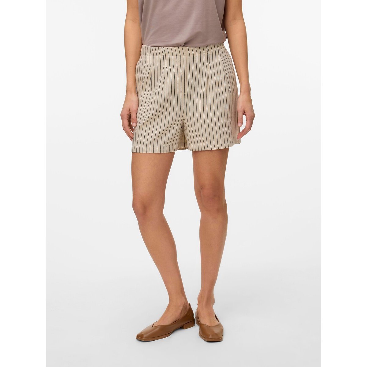 Short rayé ecru/noir, VERO MODA