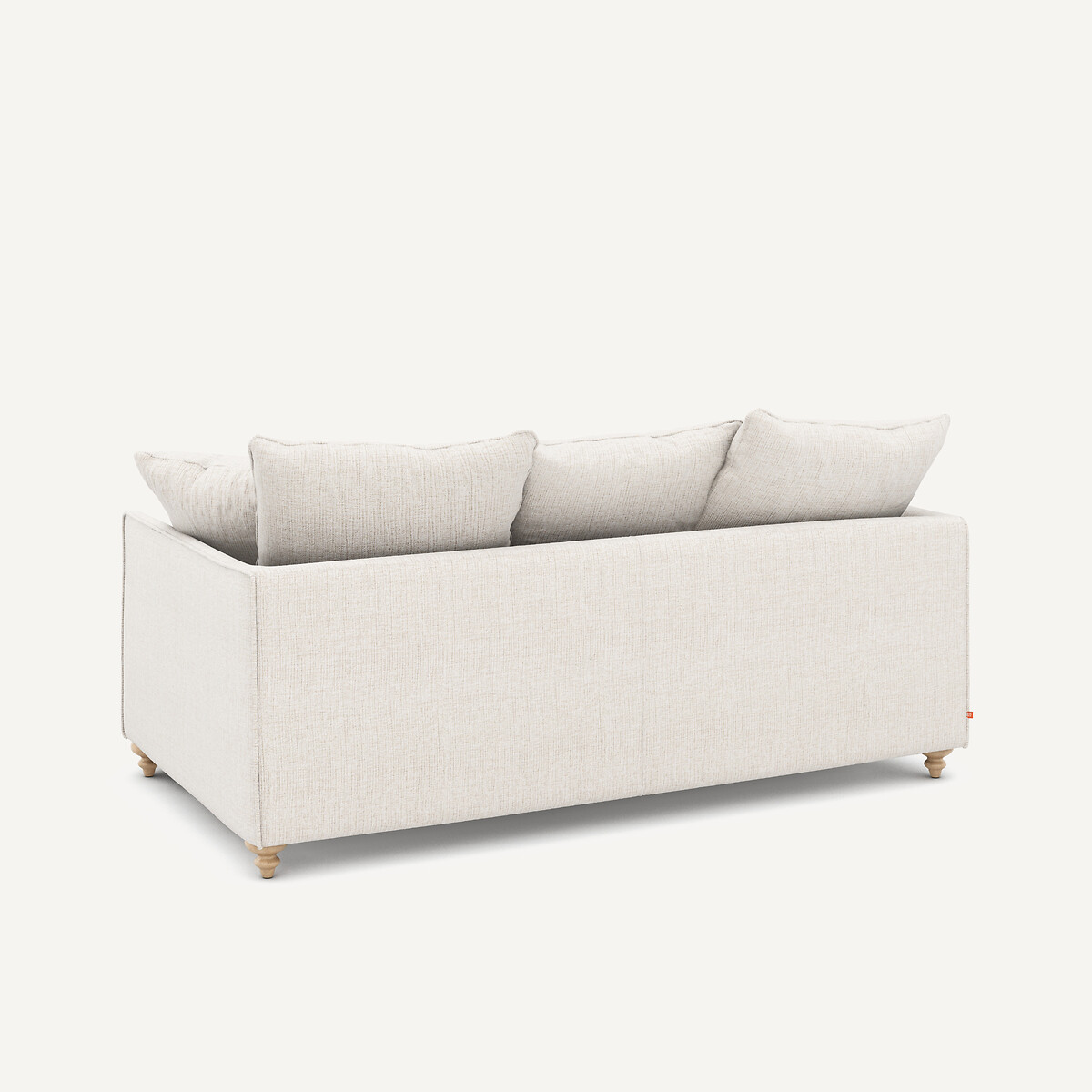 Canapé compact convertible 3 places, en toile jaspée, LAZARE naturel, AM.PM