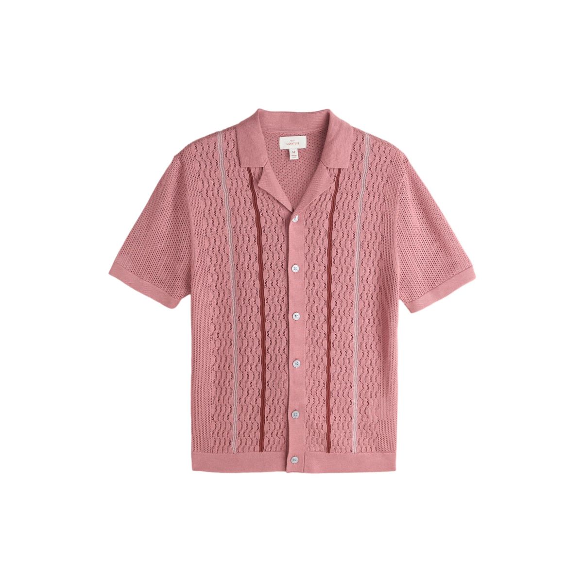 Chemise en maille pointelle/mélange de soie signature rose blush, NEXT