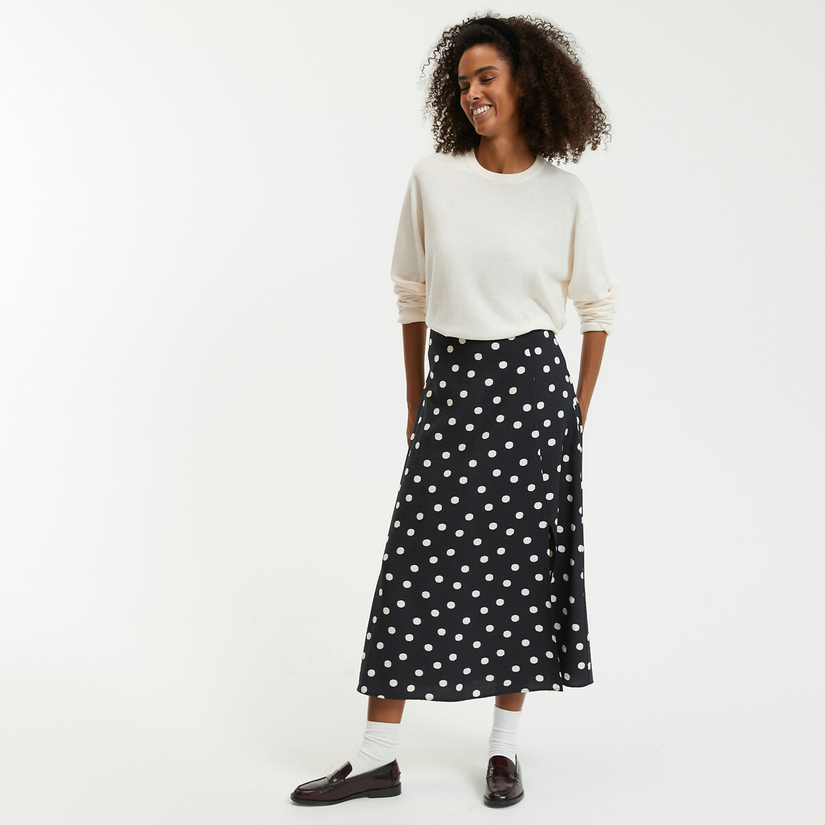 Pull oversize et jupe longue