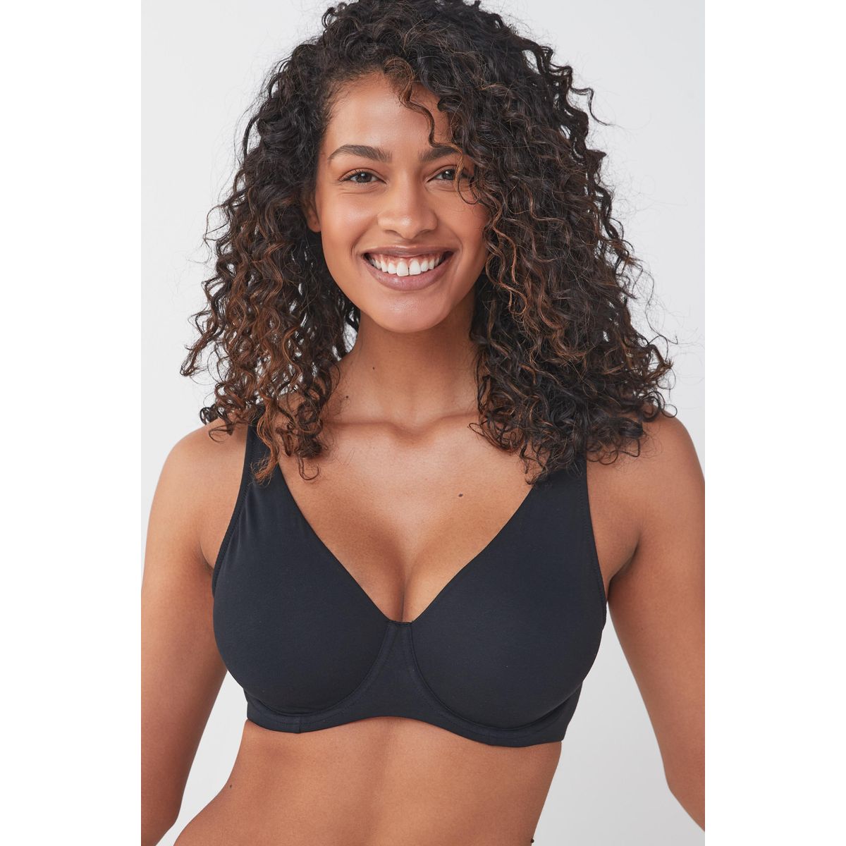Soutien-gorge en coton mélangé, lot de 3 noir/gris chiné/blanc, NEXT