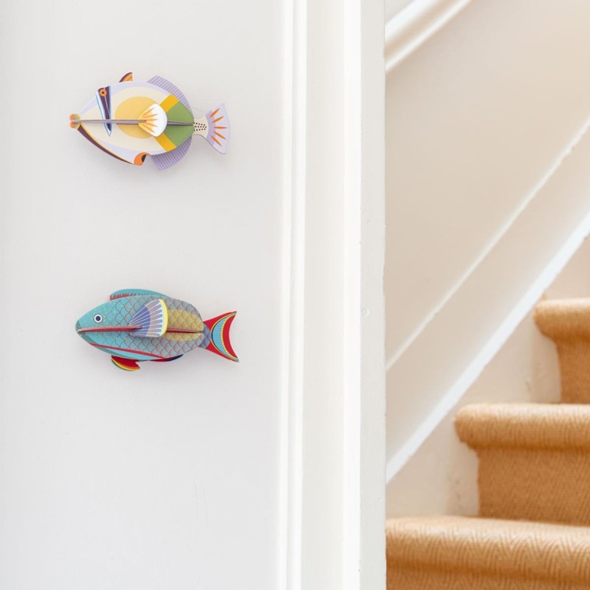 Décoration murale carton Poisson-perroquet multicolore, STUDIO ROOF