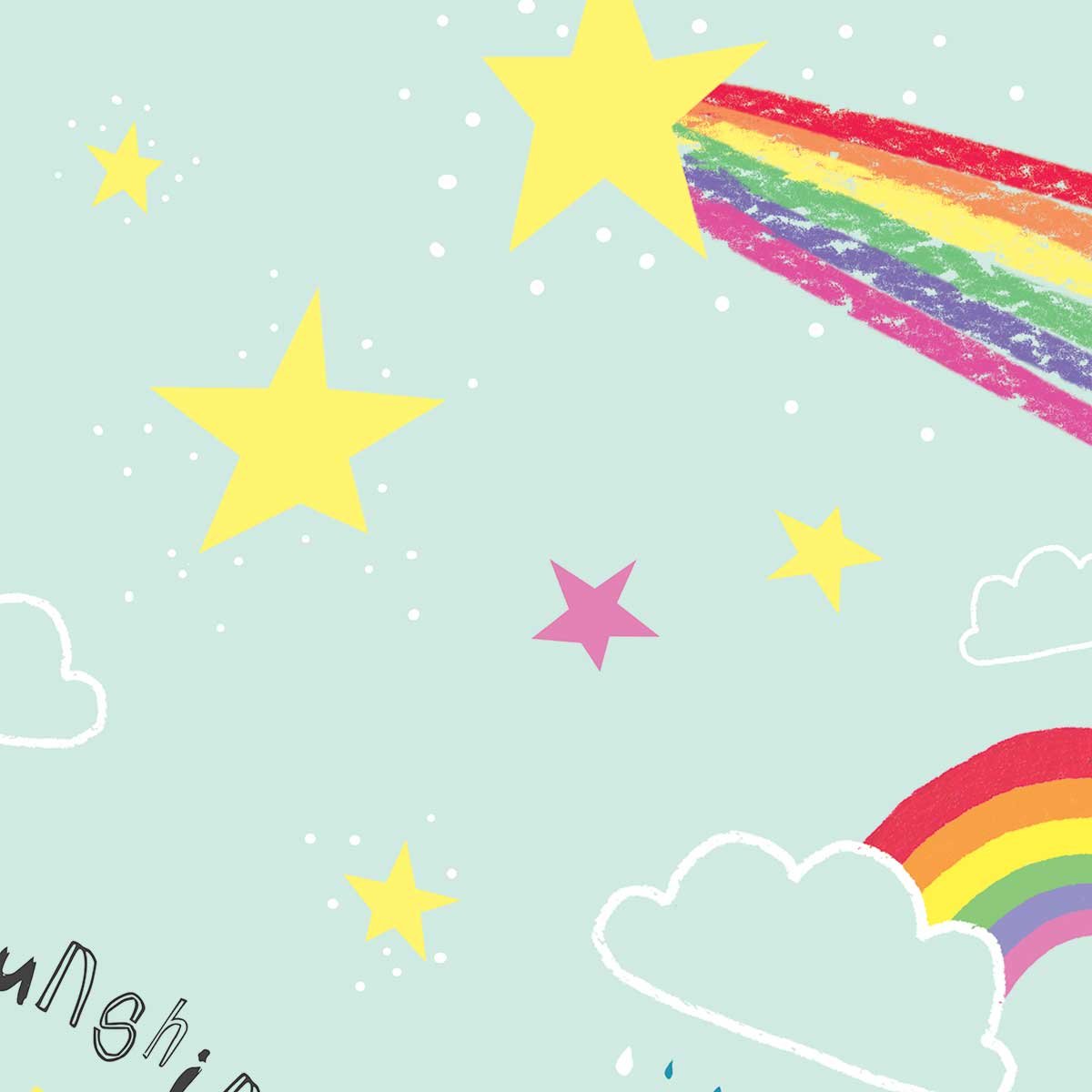 Affiche enfant happy sky affiche + cadre en bois - noir, HEXOA