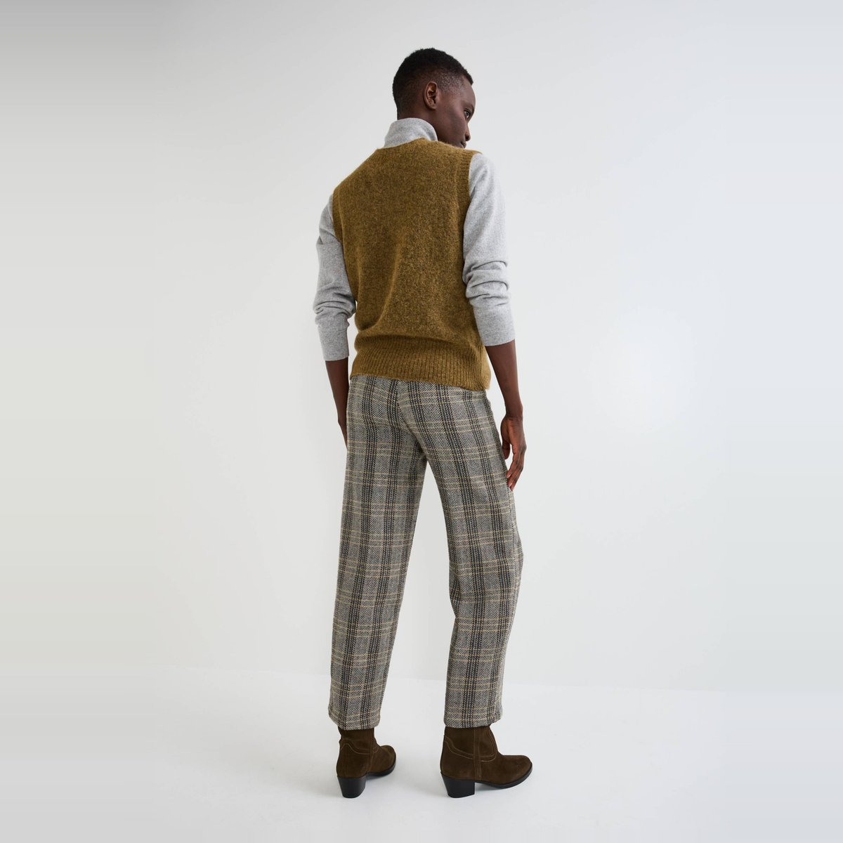 Pantalon large à pinces fantaisie arbre, MONOPRIX