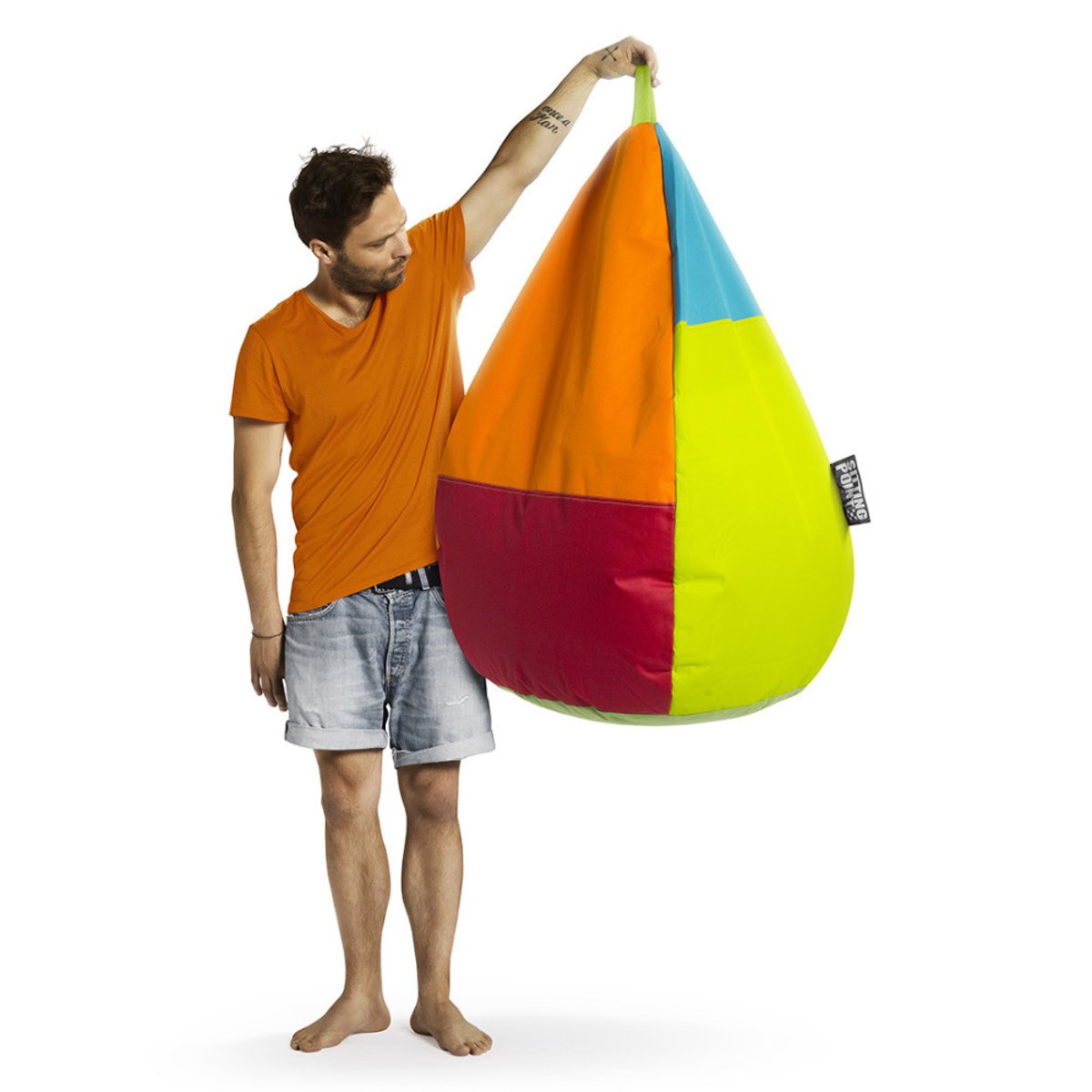 Pouf poire enfant HARLEKIN XL multicolor, SITTING POINT