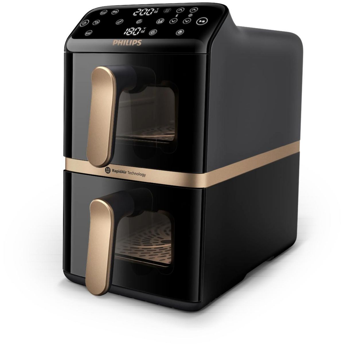 Friteuse sans huile NA462/70 Friteuse sans huile Vertical Duo Noir/Cuivre, Série 4000 10L (5+5L) couleur unique, PHILIPS