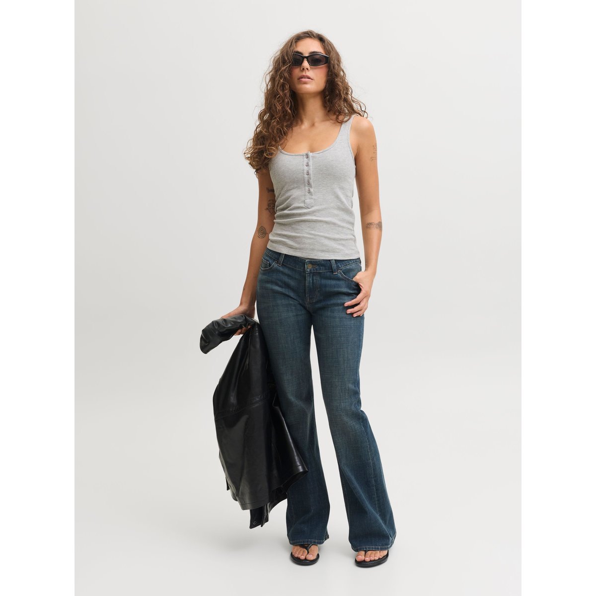 Top grise - light grey melange, JJXX