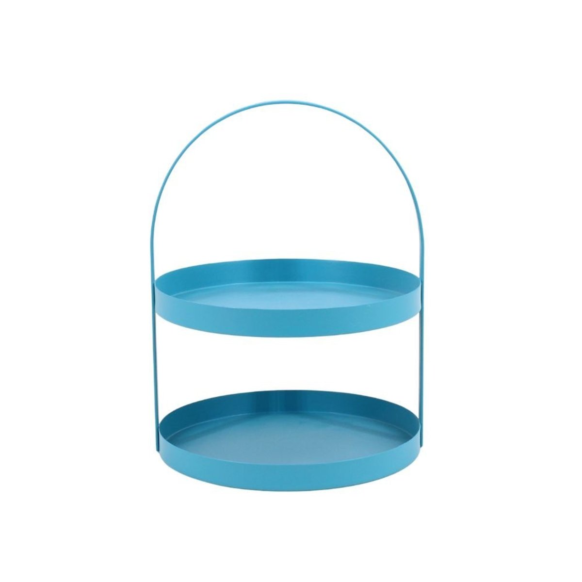Plateau double en métal bleu 27x22cm bleu, ORNAMI