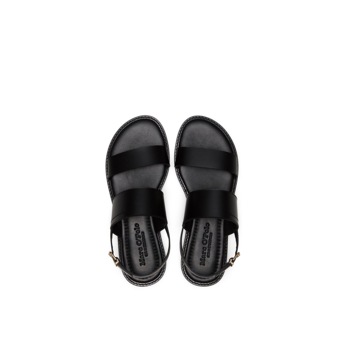 Sandale modèle Babette en cuir de vache noble schwarz, MARC O'POLO