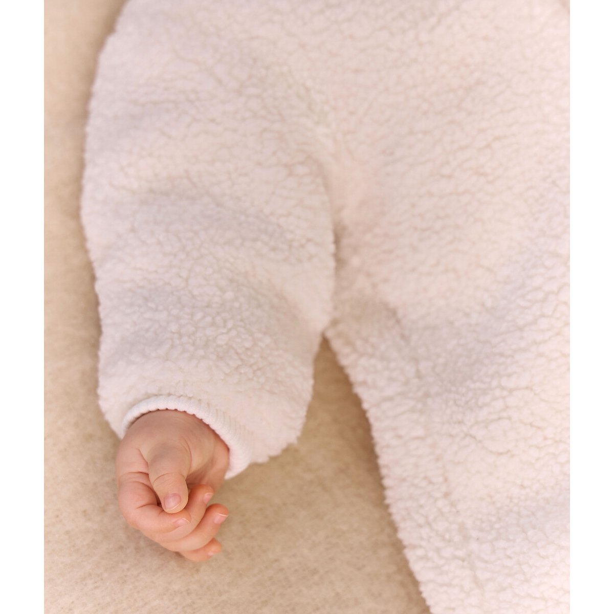 Combipilote en sherpa avec oreilles et doublée ecru, PETIT BATEAU