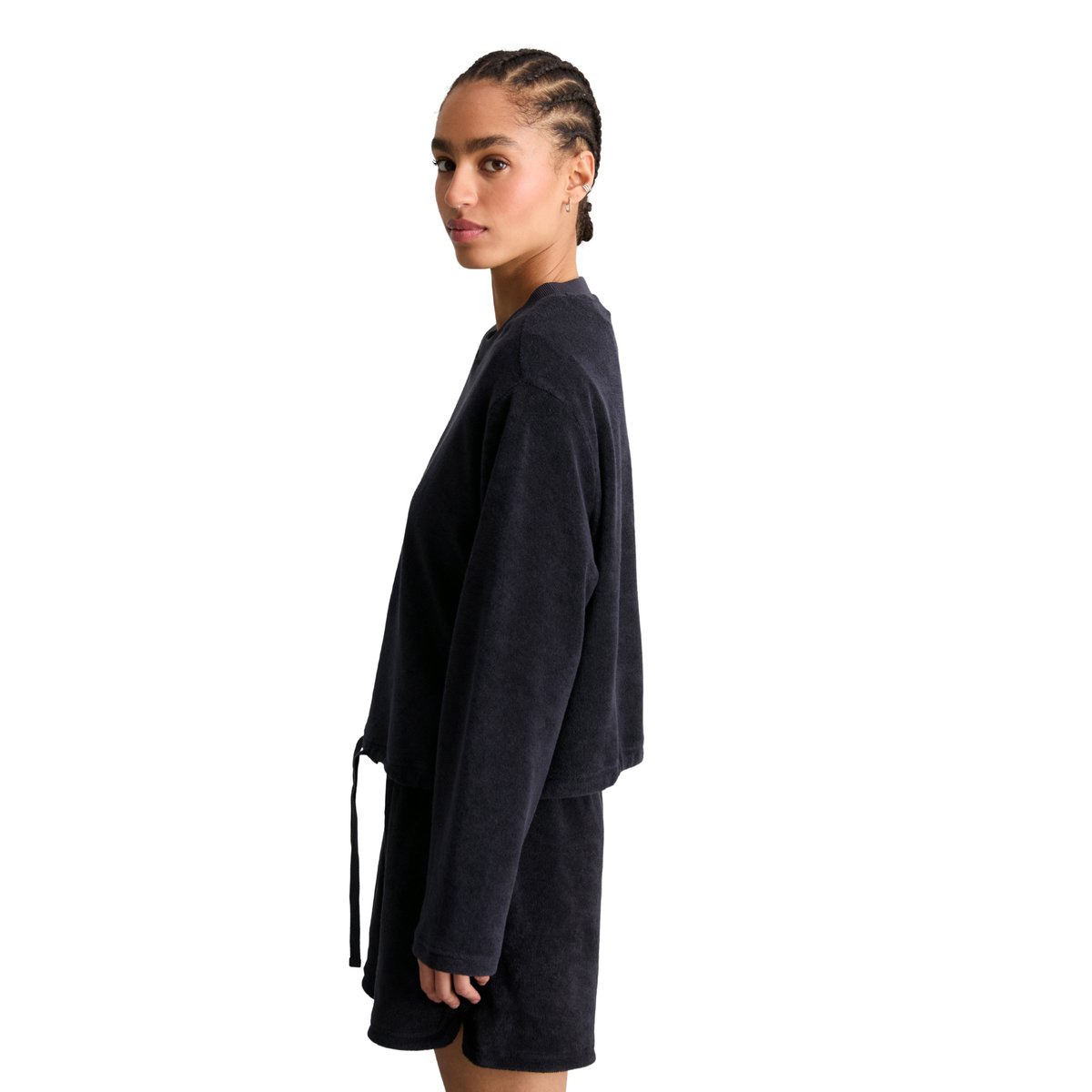 Sweat-shirt en éponge DfC relaxed en coton organique bleu foncé, MARC O’POLO DENIM