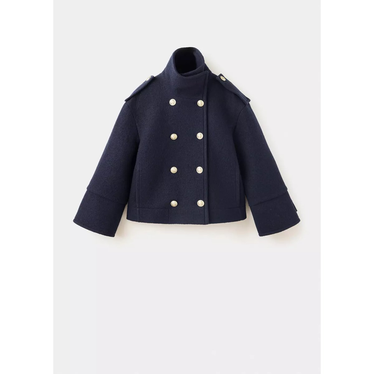 Manteau 100 % laine double boutonnage bleu marine, MANGO