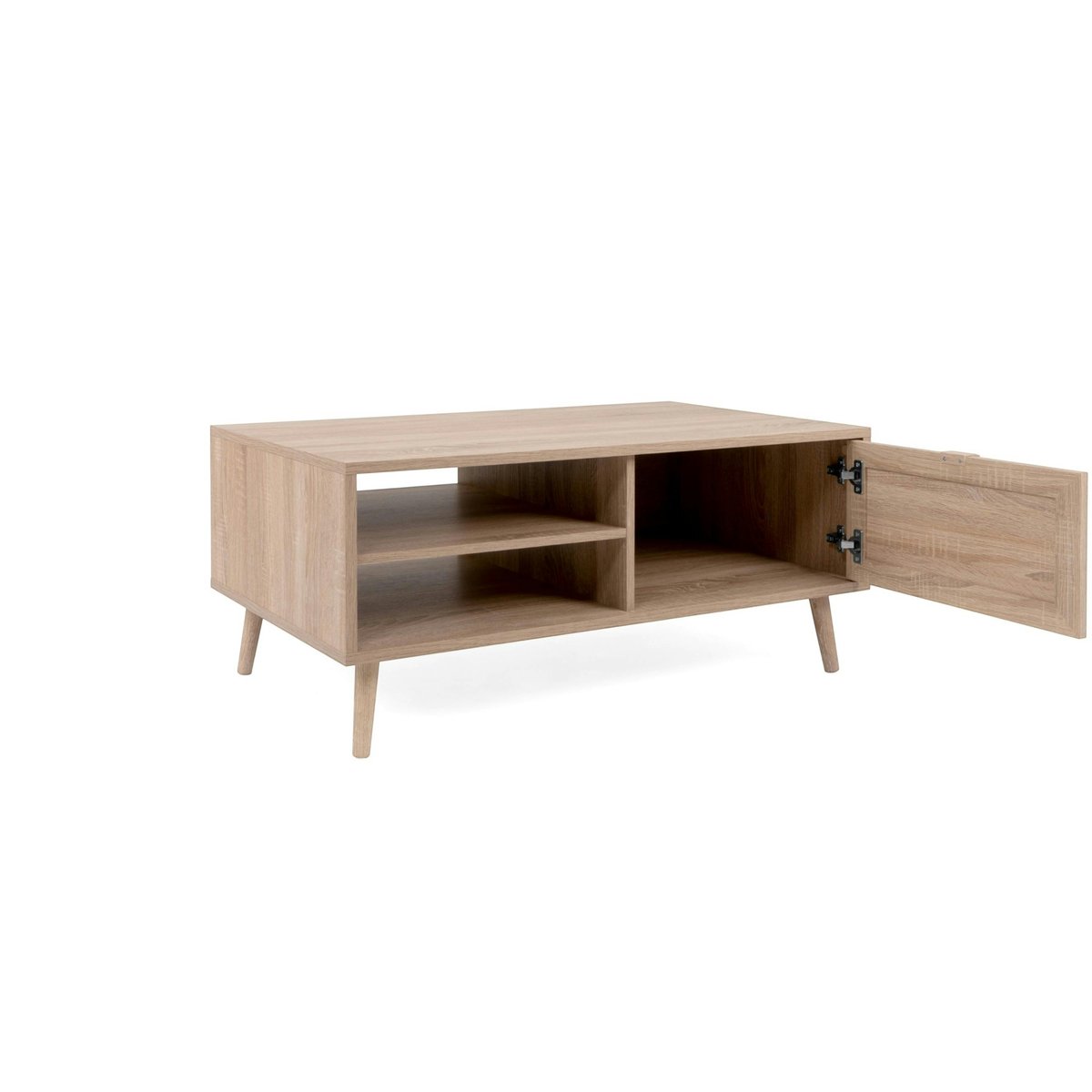 Table basse bohème 1 porte 2 niches SONA bois naturel, PIER IMPORT