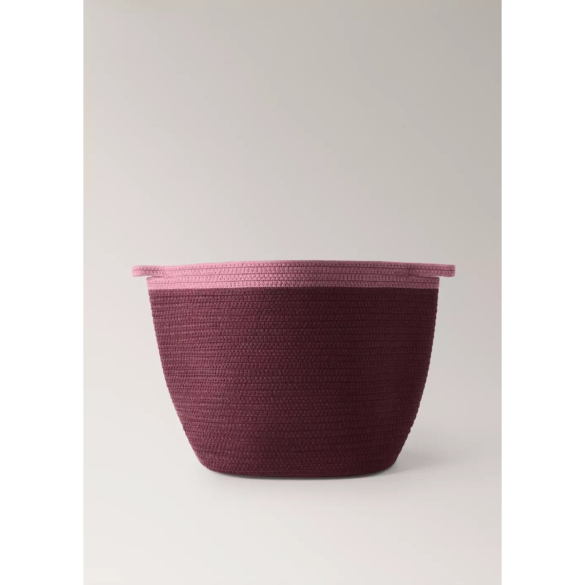Panier 100 % coton bicolore bordeaux, MANGO HOME