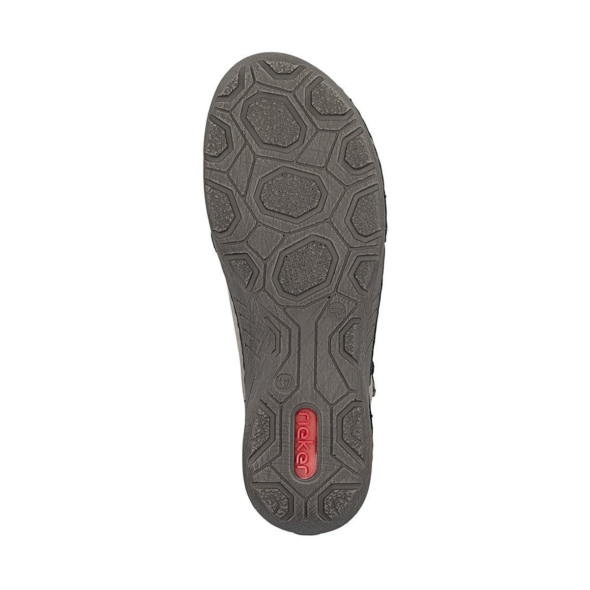 Boots bleu marine à talon plat avec une fermeture zippée et soufflet élastiqué gris, RIEKER