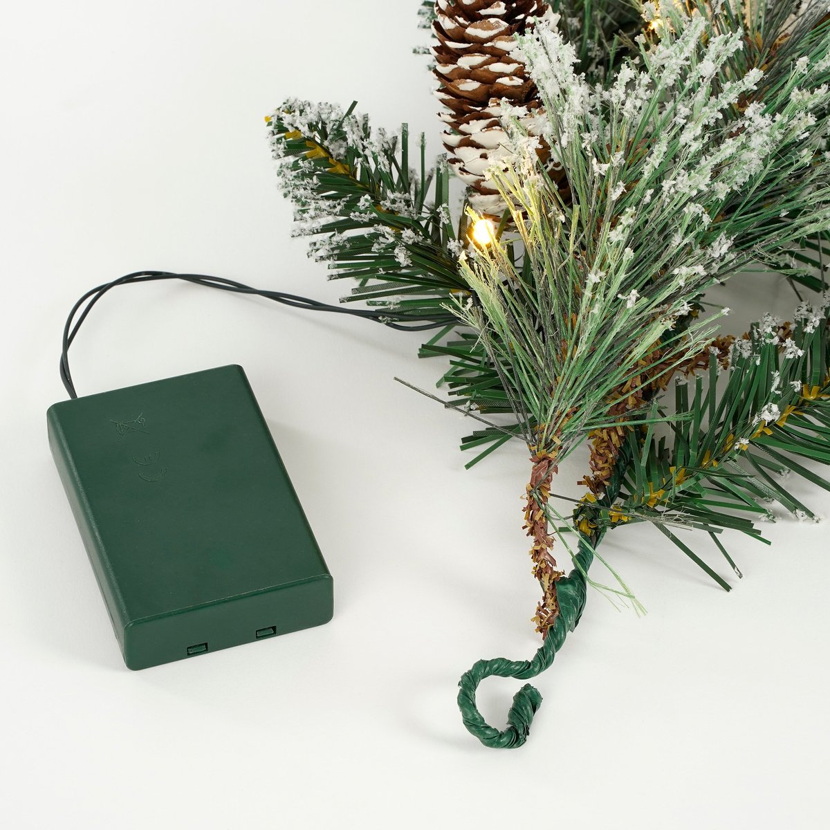 Guirlande de Noël enneigée avec LED L180 cm VANDANS vert, BLACK BOX TREES