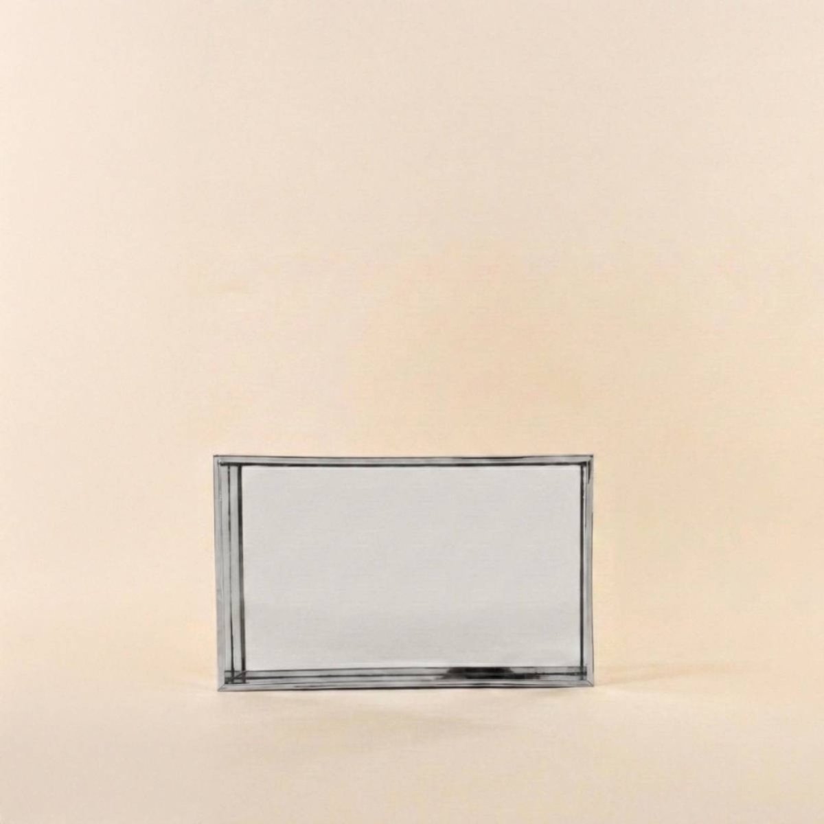 Plateau à facettes miroir 29x18cm gris, ORNAMI