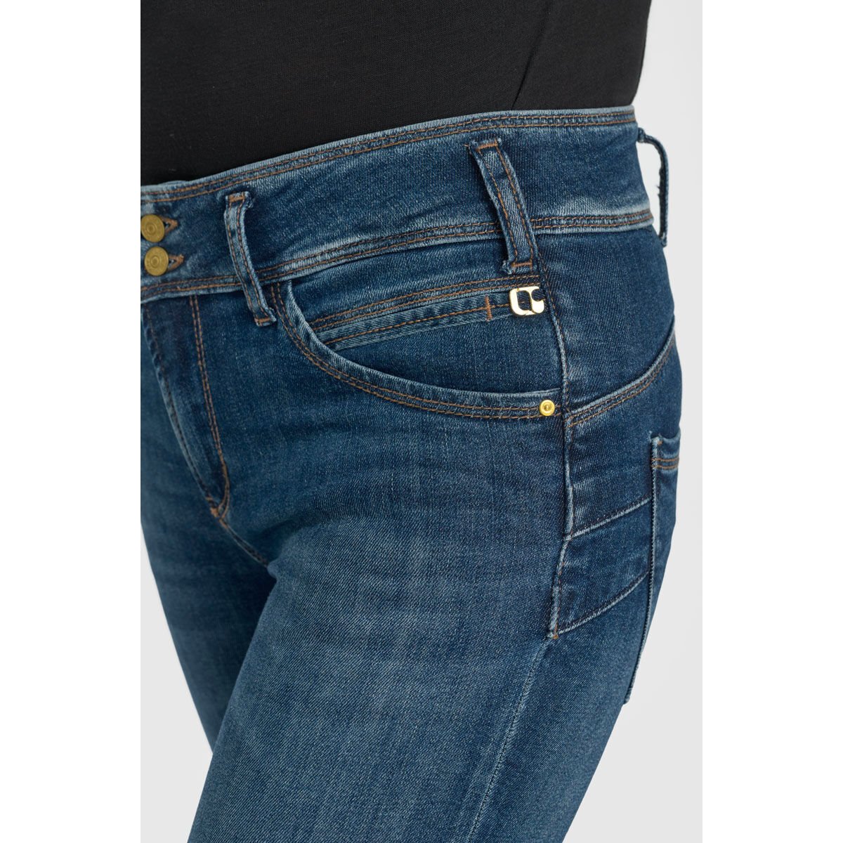 Jeans push-up droite taille haute PULP, 7/8ème blue, LE TEMPS DES CERISES