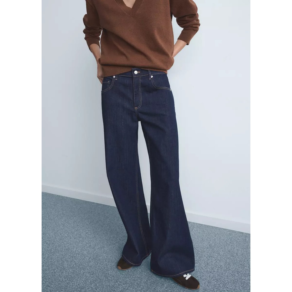 Jean large taille normale bleu, MANGO