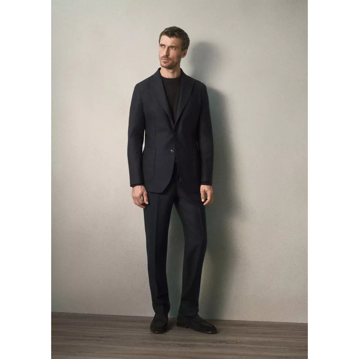 Pantalon de costume en flanelle de laine italienne, coupe slim fit gris anthracite, MANGO MAN