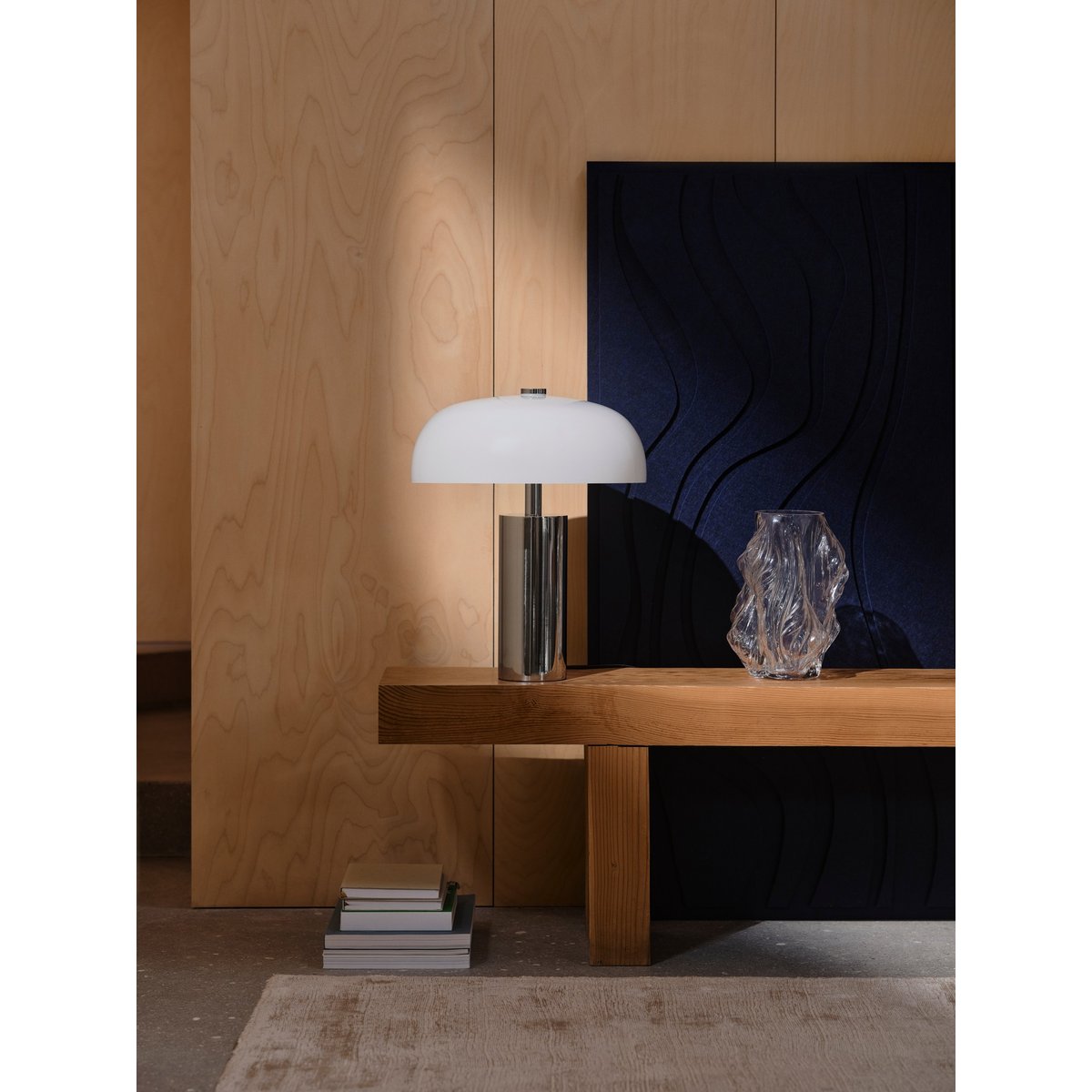Lampe à poser forme champignon en métal et verre, GABRIELLE chromé, NORDLUX