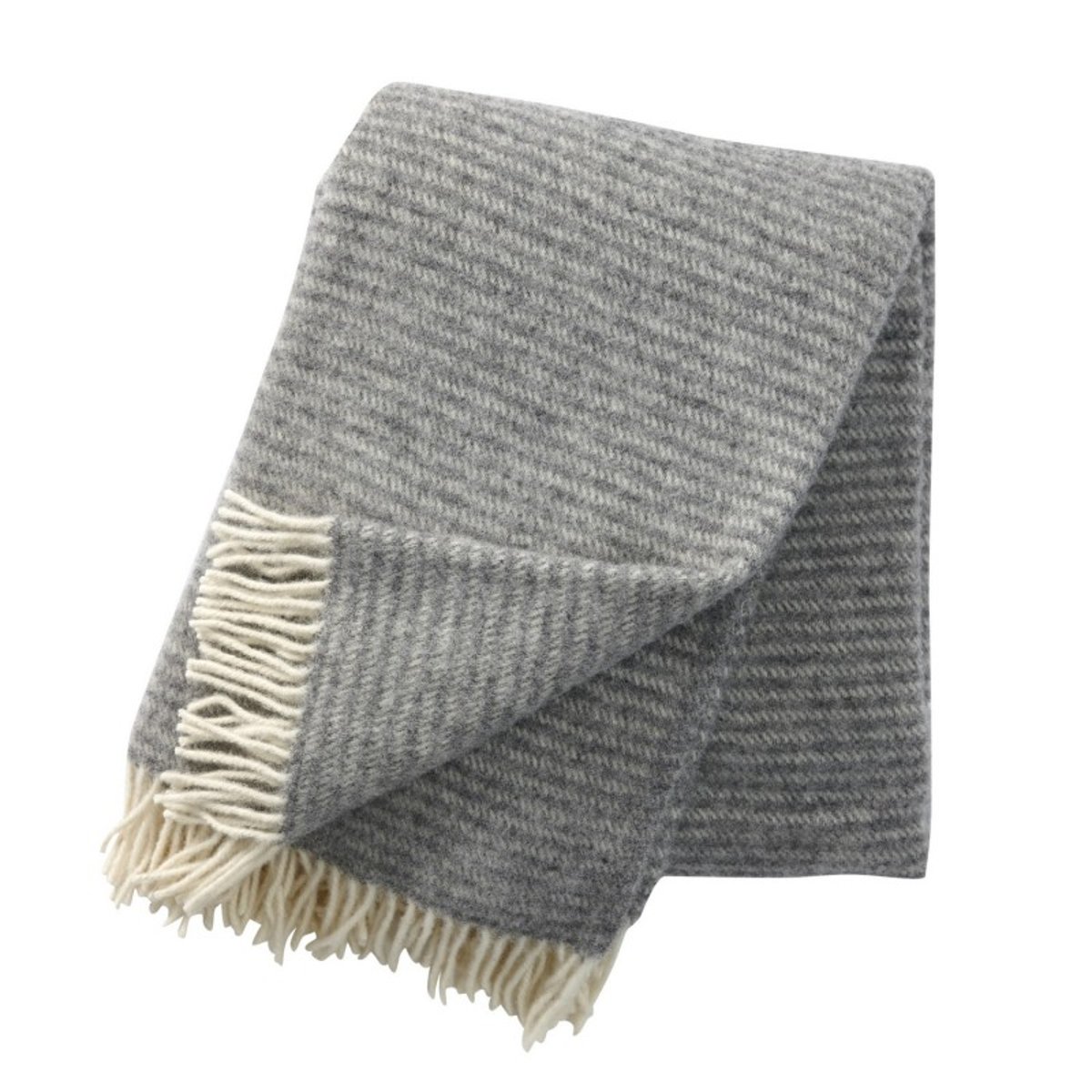 Plaid chaud laine agneau RALPH gris clair, KLIPPAN